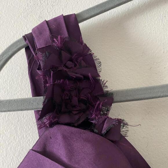 ALVINA VALENTA plum purple one shoulder maxi bridesmaids dress - Picture 3 of 5